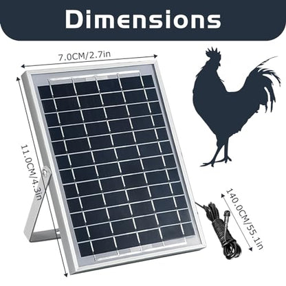Solar Panel Accessory Empowers Coop with 6W 6V Charging - Easy Install, Sturdy Design & Efficient Energy, Harnessing Sustainable Power for Poultry Protection