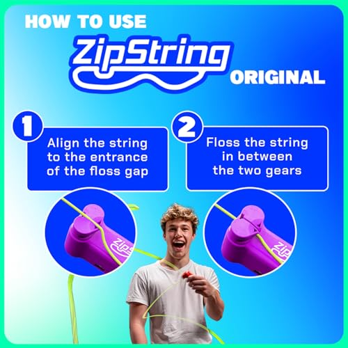Original ZipString Bundle Pack – As Seen on Shark Tank – 2 Classic Rope Launcher Toys for Kids & Adults – Vivacious Violet & Aesthetic Aqua – USB-C Rechargeable Fidget Toy with Strings & Trick Library
