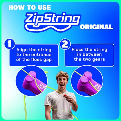 Original ZipString Bundle Pack – As Seen on Shark Tank – 2 Classic Rope Launcher Toys for Kids & Adults – Vivacious Violet & Aesthetic Aqua – USB-C Rechargeable Fidget Toy with Strings & Trick Library
