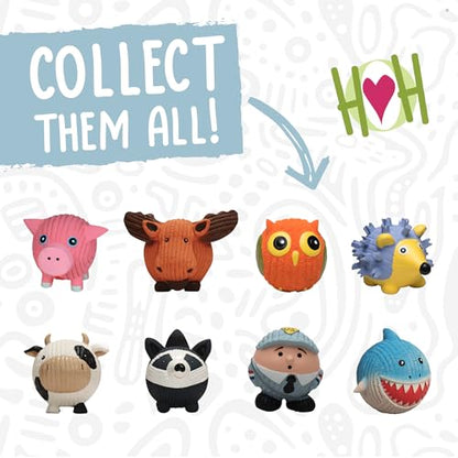 HuggleHounds Ruff-Tex Latex Ball Dog Toy - Dog Toys Rubber, Puppy Toys, Puppy Essentials, Heavy Duty Squeaky Ball for Small, Medium & Large Dogs, All Breeds - Hamlet Pig, Large - size: Large, style: Pig