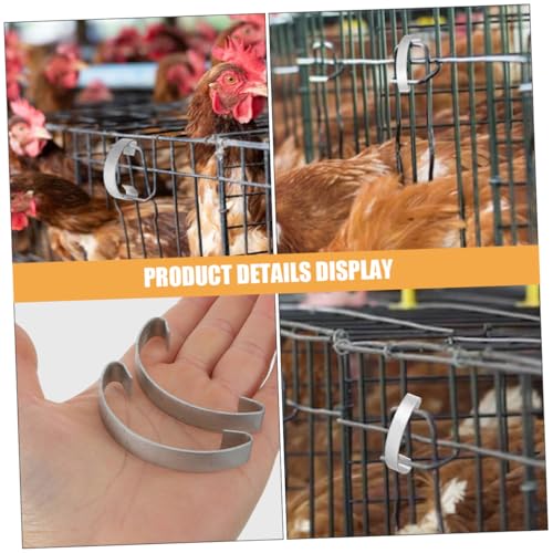 VANZACK 20pcs Steel Hooks for Chicken Cage Doors Spring Clips for Poultry Easy to Install Metal Fasteners for Bird Cages