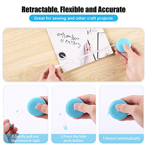 Tape Measures Retractable, Fabric Measuring Tape, 60 Inch Small Sewing Tape Measure for Craft Nursing Medical Travel(3 Pack/Black Purple Sky Blue) - color: Black, Purple, Sky Blue