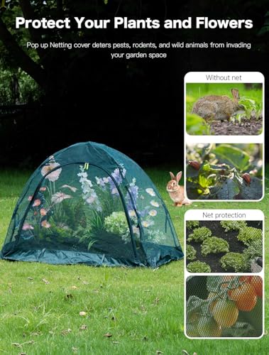 Pop up Gardening Net Cover,44x21.6x31.5 inches Pack of 2,Pest Guard Cover for Vegetables Fruits Durable Plant Gardening Net, Pop-Up Chicken Pen for Small Animals Outdoor Run and Pet Enclosure - size: 44x21.6x31.5 inches