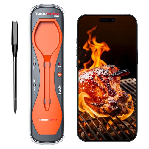 ThermoPro 600FT Wireless Meat Thermometer with Upgraded Ultra-Thin Probe, Bluetooth Meat Thermometer Wireless for Outside Grill, Smoker Thermometer for BBQ Oven Rotisserie Sous Vide (TP970)