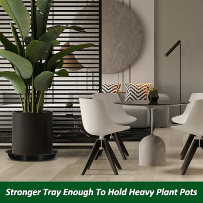 PATIKIL 5 Pack Plastic Plant Saucer, 16 Inch Plant Tray for Pots Round Plant Dish Plant Drip Trays Water Tray for Indoors Outdoors Garden, Black - size: 16 Inch