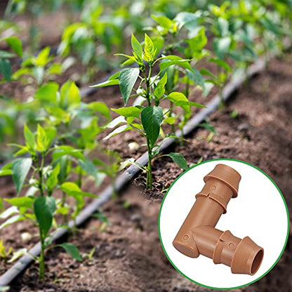 21-Pack Drip Irrigation Universal Barbed Elbow Fitting, Barbed Connectors for 1/2" Drip Tubing - size: 21P-Elbow