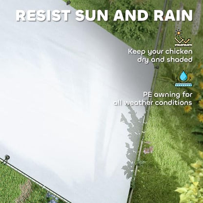 PawHut 39' x 10' x 6.4' Large Chicken Coop Metal Chicken Run for Chickens with 420D Waterproof and Anti-UV Cover, Spire Shaped Walk in Fence Cage Hen House for Outdoor and Yard Farm Use, 1" Dia - size: 472.4"L x 118.1"W x 76.8"H