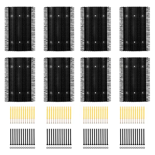 Extra Large Size Livestock Scratching Brush, Upgraded Horse/Goat/Cow/Cattle Scratcher Brush for Grooming, Itch Relief Horse Scratcher Brushes Kit with Two Sets of Mounting Screws(8-Pack,Black) - color: Black, size: 8-Pack