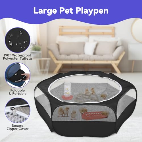 Pawaboo Chick Brooder Box for Chick Starter Kit, Brooder Pen/Chicken Supplies Brooders Box with Chicks Perch Brooding Up to 15 Chicks, Duck and Quail, Black - color: Z-Black