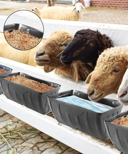 Chicken Feeder, 3 Pack, Black | Poultry Feeders and Waterers, Hanging Goat Feeder, Livestock Fence Feeder, Feed Trough and Waterer Bucket, Includes Clips - color: 3 Pack Black