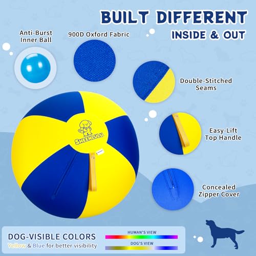 25'' Herding Ball for Dogs & Horses, Large Dog Training Ball with Handle, Big Collie Ball for Australian Shepherd, Blue Heelers, Medium to Large Breeds, Horse Ball for Outdoor Play