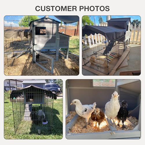 Portable Chicken Coop with Nesting Boxes and Waterproof Cover - Mobile Hen House with Wheels, Metal Chicken Run, and Poultry Cage - Ideal Chicken Tractor for Secure and Comfortable Housing