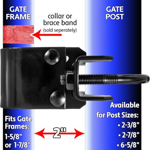Black 6-5/8" x 1-5/8" or 1-7/8" Bulldog Hinge - Powder Coated - Pressed Steel - size: BLACK 6-5/8" (EACH)