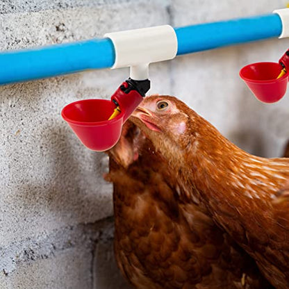 20 Pcs Chicken Waterer PVC Pipe Tee Fittings for Large Chicken Coop | Fully Automatic for Threaded Chicken Waterer Nipples/Cups/Feeders/Poultry Water Drinker, Chicken Coop Accessories, White
