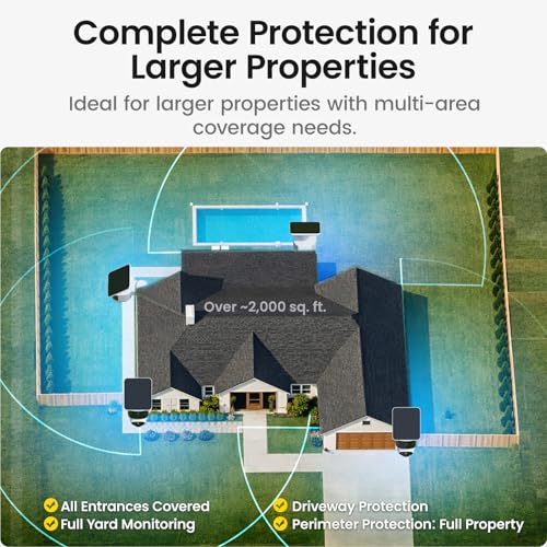 aosu T2 Pro Solar Security Cameras Wireless Outdoor, 4 Cam Kit, 3K Dual Cam No Blind Spot Security Camera for Home, 170° Wide + 360° PTZ, AI Tracking, 8X Zoom, Expandable 1TB Local Storage - style: 4-Cam-Kit