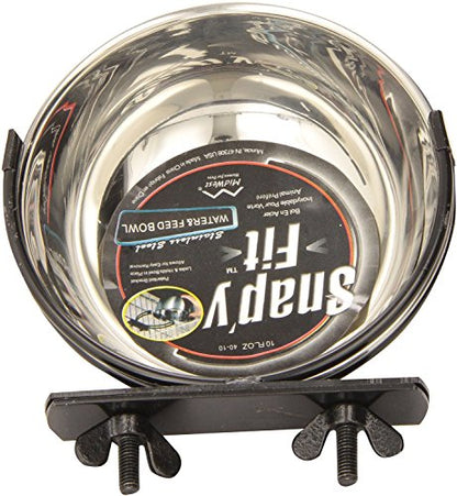 Midwest Stainless Steel Snap'y Fit Water and Feed Bowl 10 oz
