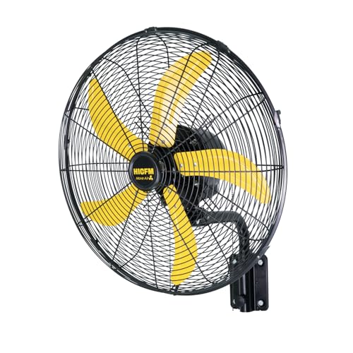 HiCFM 5100 CFM 20" Oscillating Wall Mount Fan, Pro Series Industrial Wall Mounted Metal Fans with 3-Speed for Commercial, Garage, Warehouse, workshops and Factory, UL Listed - style: No Remote