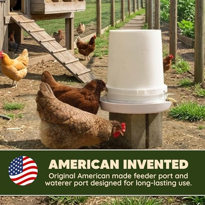 Poultry Pro Chicken Feeder & Waterer Set - As seen on Shark Tank, 3 Ports, Seal Bushings, Hole Saw & Waterer, DIY Feeders for Buckets, Barrels, Bins & Troughs (Bucket Not Included) - style: Feeder and Waterer Bundle