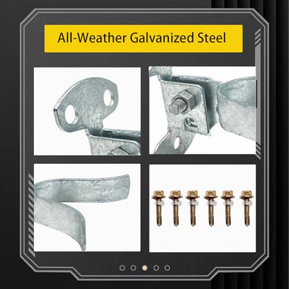 Flat Back Wall Mount Fork Gate Latch for Chain Link Fence, Galvanized Steel with Padlock Hole, Fits 1-3/8" Gate Frame, Includes Screws for Wood Post and Farm Gate (2-Pack)