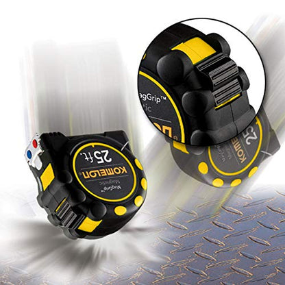 Komelon 7125 Monster Maggrip 25-Foot Measuring Tape with Magnetic End, Yellow, 25ft- Blade - style: Measuring Tape
