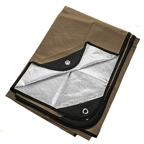 Arcturus Insulated Tarp, Reusable Heavy Duty Thermal Survival Blanket – 60x82in, Reflects 90% Body Heat, Waterproof, Windproof, 3-Layer Design, Reinforced Grommets, Coyote Brown - color: Coyote Brown