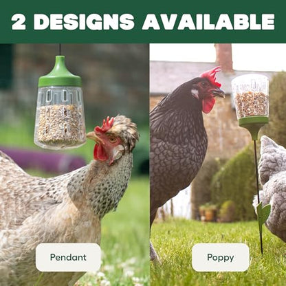 Omlet Poppy Chicken Peck Toy | Interactive Foraging & Pecking Enrichment Toy for Hens | Slow-Feed Treat Dispenser | Reduces Boredom & Feather Pecking | 300g Feed Capacity | 2 Designs - style: Poppy
