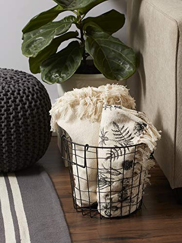DII Metal Wire Mesh Stackable Utility Storage Bin, Small Round, 12x12x10", Black - color: Black, size: 12 x 12 x 10 inches