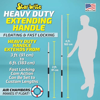 STAR BRITE Extend-A-Brush Handles - Fixed & Telescoping Floating Handles - Quick Connect for Boat, RV, Pool, Auto, Home Cleaning - Durable, Versatile Extension Handles for Multiple Accessories - style: 3'-6' Heavy Duty Extend-A-Brush