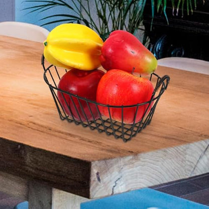 HEMOTON Iron Wire Fruit Basket Storage Basket for Pantry Metal Fruit Holder Kitchen Accessory