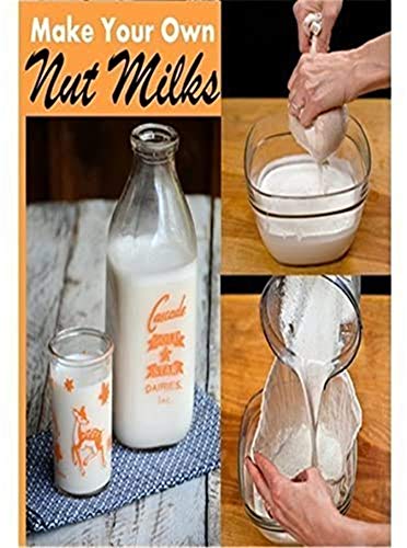 200 Micron Premium Fine Mesh Food Grade Nut Milk Bag for Almond Milk/Soy Milk/Yogurt/Juice - Fine Mesh Nylon Cheesecloth & Cold Brew Coffee Filter, 10" x 12" - Extra thick (1)