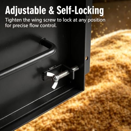 Heavy Duty Sliding Grain Gate,Sliding Gate,9 inch x 9 inch Farm Gate,Sliding Grain Gate for IBC Tote (Black) - color: Black