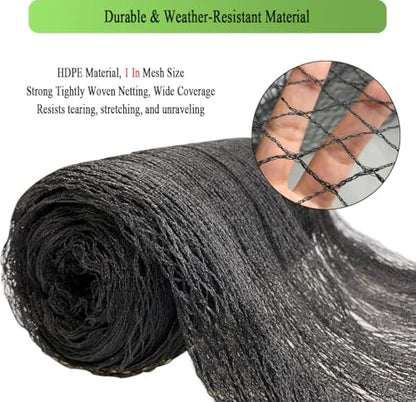 Bird Netting for Chicken Coop 50x100 FT, 1 in Mesh Chicken Run Netting Roof Cover Against Hawks, Eagles, Owls, Strong Woven Bird Netting for Garden, Fruit Tree, Plant, Vegetable Protection - size: 50X100 FT