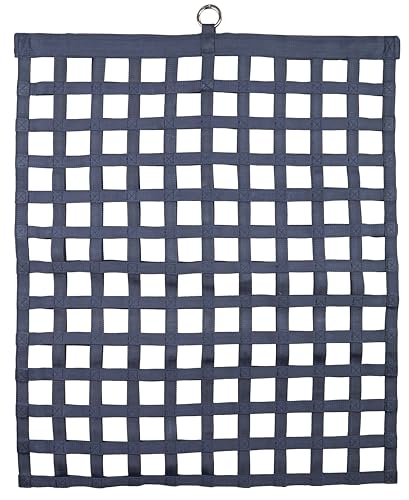 SmartEquine Slow Feed Hay Bag for Horses | Hay Feeder Net with Resistant Nylon | Gator Mouth Enclosure for Easy Loading | Fits 10-15 lbs of Hay | 4 Flakes Bag | 37" x 30" | Navy Blue | 2" Holes - color: Navy Blue, size: 2" Holes, 4 Flake