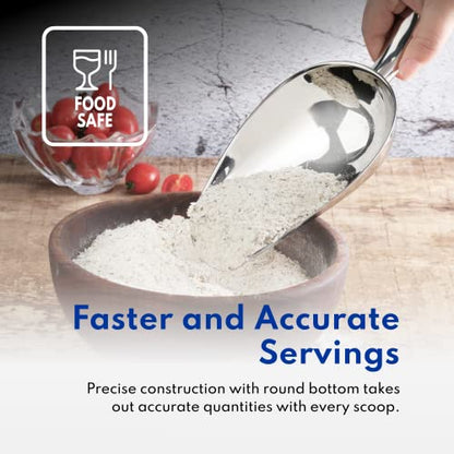 New Star Foodservice Restaurant Grade Stainless Steel Bar Ice Flour Utility Scoop, 24-Ounce - size: 24-Ounce Stainless Steel