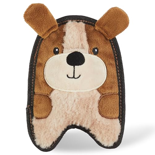 Outward Hound Durablez Tough Plush Squeaky Dog Toy, Puppy, Brown, XS - color: Puppy, size: X-Small