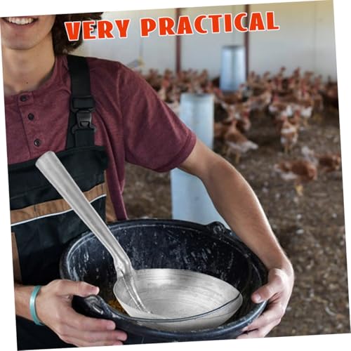 Toyvian Heavy Duty Iron Ladle for Feeding Watering Portable Water Scoop for Livestock Horses Farmers Ergonomic Handle for Easy Use Multipurpose Tasks