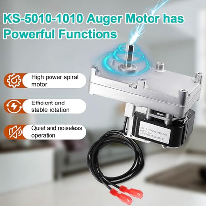 Hiorucet KS-5010-1010 Auger Feed Motor for Glow Boy Bay View FS, Classic, Home Heater, Shop Heater Pellet Stove, for PelPro PP300, for Cheap Charlie Franklin, Edison Pellet Stove, 2RPM CW