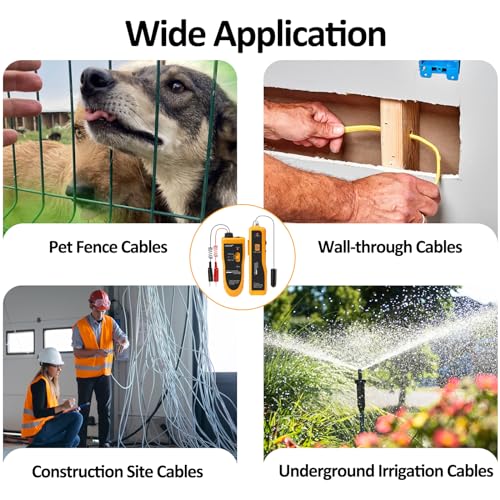 Underground Wire Locator Upgrade, RockyMars Cable Tester for Invisible Fence for Dogs, Circuit Breaker Finder, Electric Fence Wire Tracer, Wire Break Locator, etc. - style: NF-816 Yellow