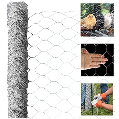 Chicken Wire Fencing, 6ft x 150ft Hexagonal Galvanized Chicken Wire Mesh Fence 2 Inch Mesh Fence Poultry Netting Animal Barrier for Craft Projects Gardening Chicken Coop Rabbit Pet - size: 6ft x 150ft