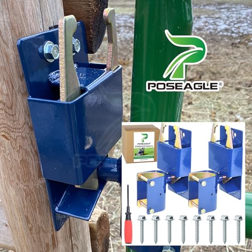 2 Pack Blue S16100300 Two Way Gate Latch with Hardware Kit and Philips Screwdriver for Metal Gates with 1-5/8" to 2" Diameter Round Tubes - color: A06 xS16100300 Gate Latch for 1-5/8" to 2" Tubes