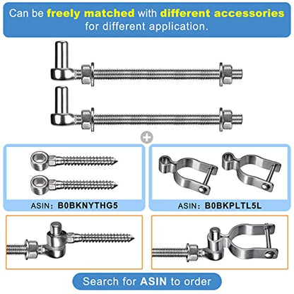 Insaga J Bolt Gate Hinge, 304 Stainless Steel Farm Gate Hinges, M12 x 10'' Gate Hinge Bolt 5/8'' for Chain Link Fence/Farm/Wooden Fence/Driveway, Supports up to 500lbs, 2pcs - color: M12-10''-2PCS