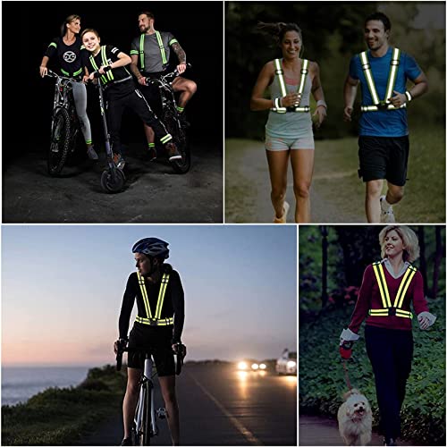 Reflective Vest, High Visibility Safety Vest Straps Reflective Gear for Night Running Walking Cycling for Men Women Kids - color: Blue