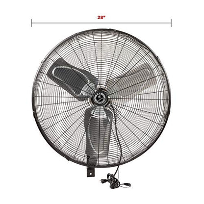 TPI Corporation CACU-24-W Commercial Circulator, Wall Mount Fan - Single Phase 120 Volt, Aluminum Blade Ventilation Fan. Commercial Wall Fans - size: 24”, style: Wall