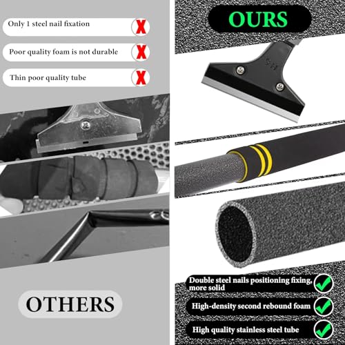 Floor Scraper Long Handle Heavy Duty, 31-61“ Long Handle Blade Scraper Tool with 10PCS Extra Blades 4 Inch stainless steel efficiently and quickly kitchen stickers windows cleaning. (61 inch)