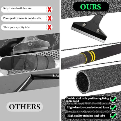 Floor Scraper Long Handle Heavy Duty, 31-61“ Long Handle Blade Scraper Tool with 10PCS Extra Blades 4 Inch stainless steel efficiently and quickly kitchen stickers windows cleaning. (61 inch)