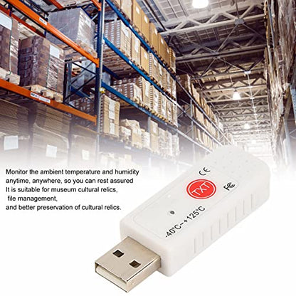 GOWENIC TEMPer2 USB Computer Thermometer Inside Outside,Dual Temperature Sensor Logger, Ambient Temperature Monitoring Data Recorder,Upper Lower Limit Temperature Alarm,for