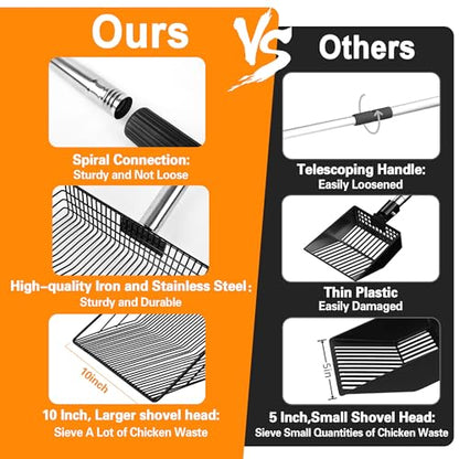 Large Chicken Poop Scooper, Chicken Coop Rake Scooper Accessories