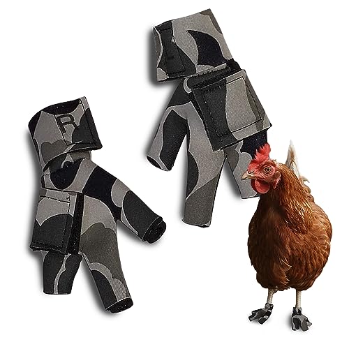 Chicken Shoes for Injured Feet – Protective Neoprene Footwear for Chicken, Open-Toe Design for Bumblefoot Relief, Made in USA - Standard, 3" Max. Inside Width, Gray Camouflage - color: Gray Camouflage, size: Standard Chickens, style: CHICKEN SHOES