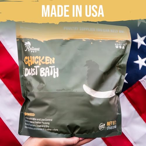 Reliant Pet Chicken Dust Bath - 7lbs, Made in USA Natural Dust Bath for Chickens - Ideal Chicken Dust for Bath Tub Mix - Poultry Dust Powder for Chicken Coop