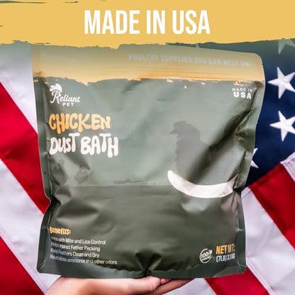 Reliant Pet Chicken Dust Bath - 7lbs, Made in USA Natural Dust Bath for Chickens - Ideal Chicken Dust for Bath Tub Mix - Poultry Dust Powder for Chicken Coop